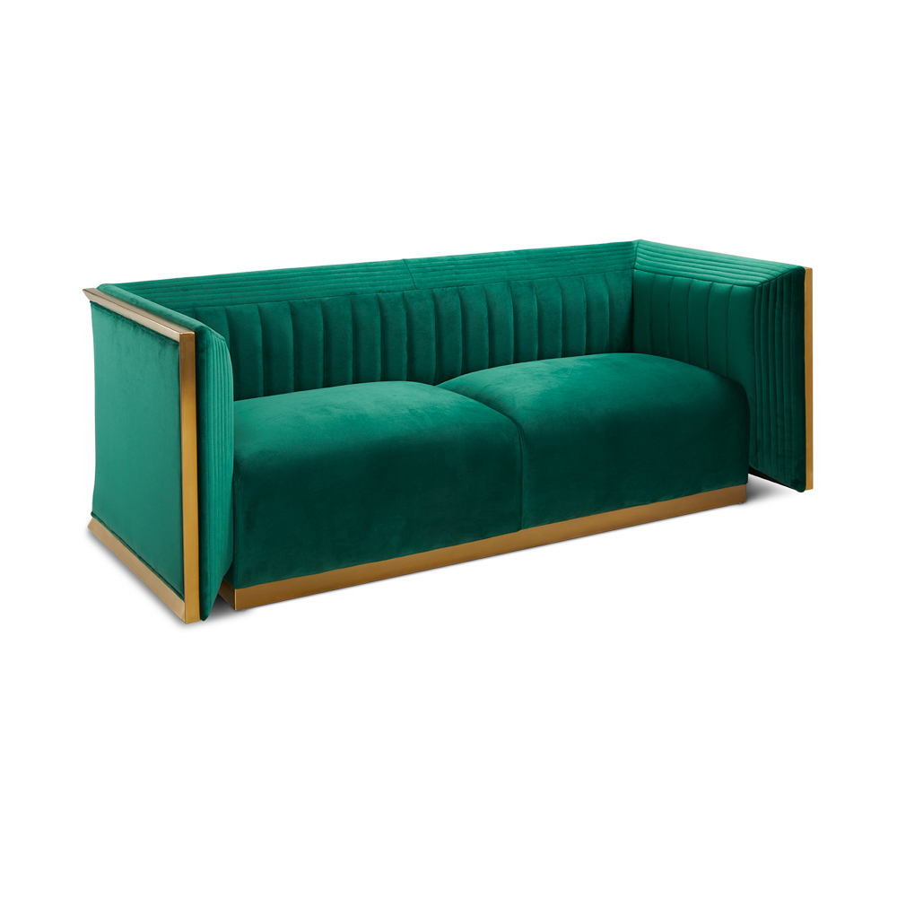Amsterdam Sofa: Green Emerald Velvet 